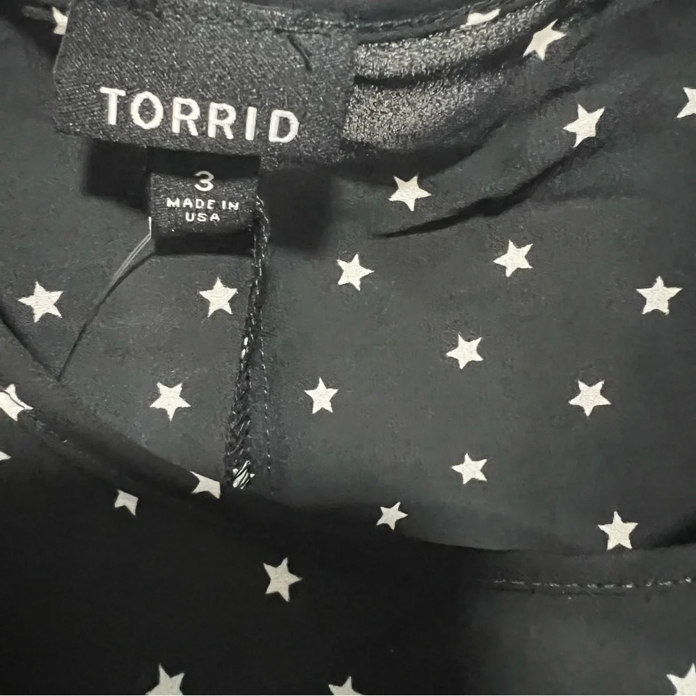 Torrid Black Star Hi-Lo Georgette Tank, New with Tags_5